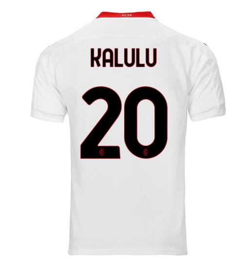 AC Milan Away Kit Soccer Jersey KALULU #20 2020/21